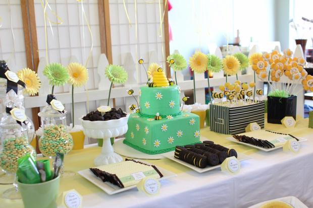 Green and yellow theme birthday decorations (5)