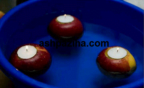Decoration - tablecloths - Haftsin - with - candles - apple - especially - Nowruz 95 (5)