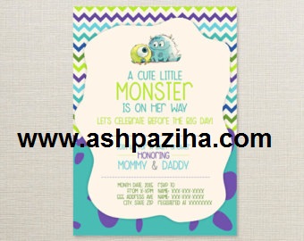 Samples - invitation cards - birthday - with - Theme - the company - Monsters - Series - seventh (2)