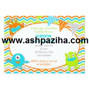 Samples - invitation cards - birthday - with - Theme - the company - Monsters - Series - seventh (7)