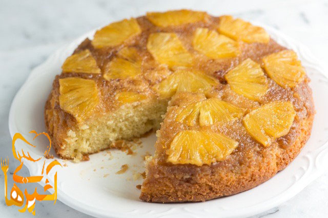 طرز تهیه کیک وارونه آناناس دوبل