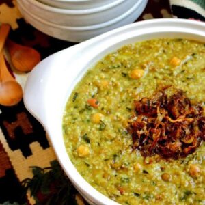 دستور پخت آش سبزی شیرازی سنتی